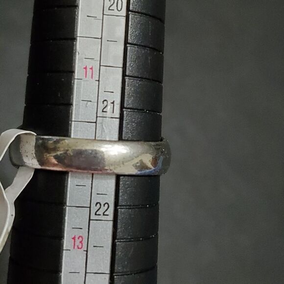 Silver tone black bead rhinestone ring size 12 - Picture 8 of 8